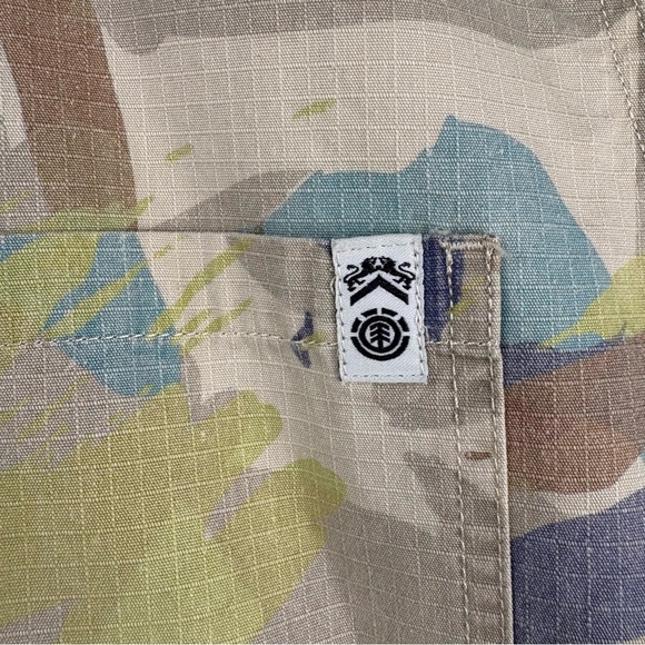 Nigel Cabourn Collection Element Yellow and Blue Canvas Camo Button Down Shirt M - Picture 7 of 8